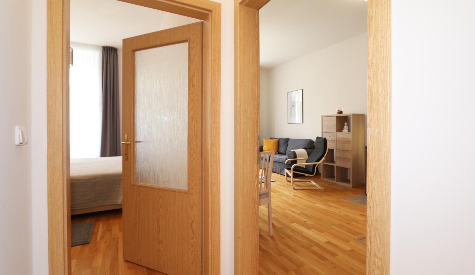 Bedroom and living area entrances